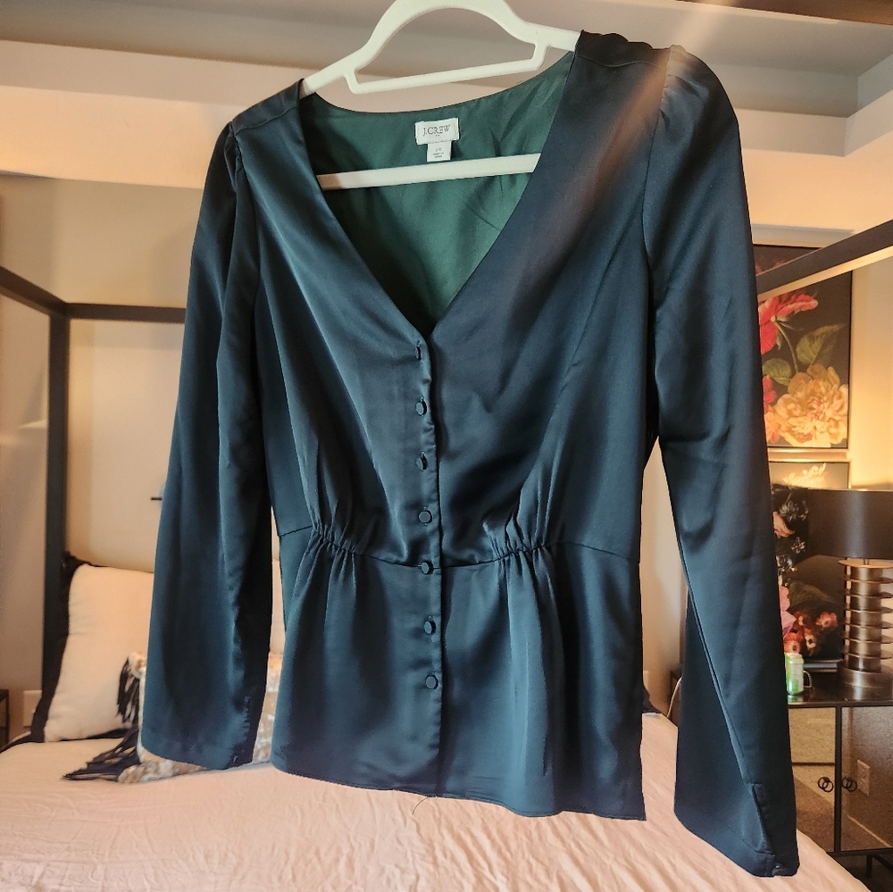 J crew dark green top